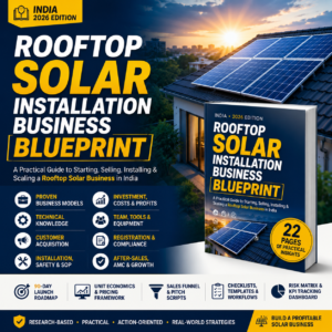 Rooftop solar installation business blueprint India 2026