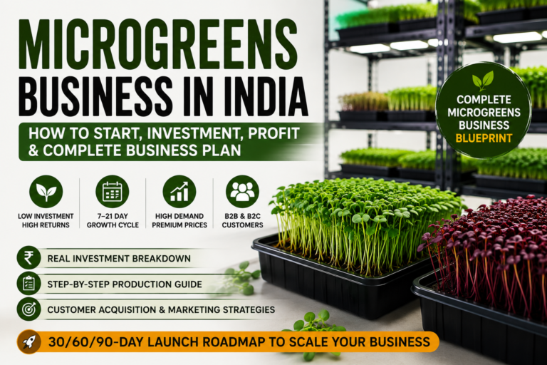 MICROGREENS BUSINESS IN INDIA: HOW TO START, INVESTMENT, PROFIT & COMPLETE BUSINESS PLAN