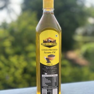 Rajalee Farms cold-pressed sesame oil bottle