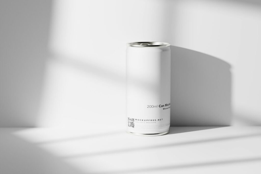 Conceptual blank aluminium beverage cans illustrating a relaxation drink business in India